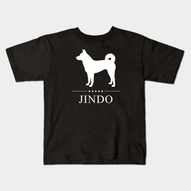 Jindo White Silhouette Kids T-Shirt by millersye